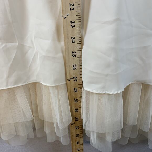 Mable Womens Boxy Tulle Dress Sz L Ivory Romantic Feminine Whimsical - Picture 7 of 13